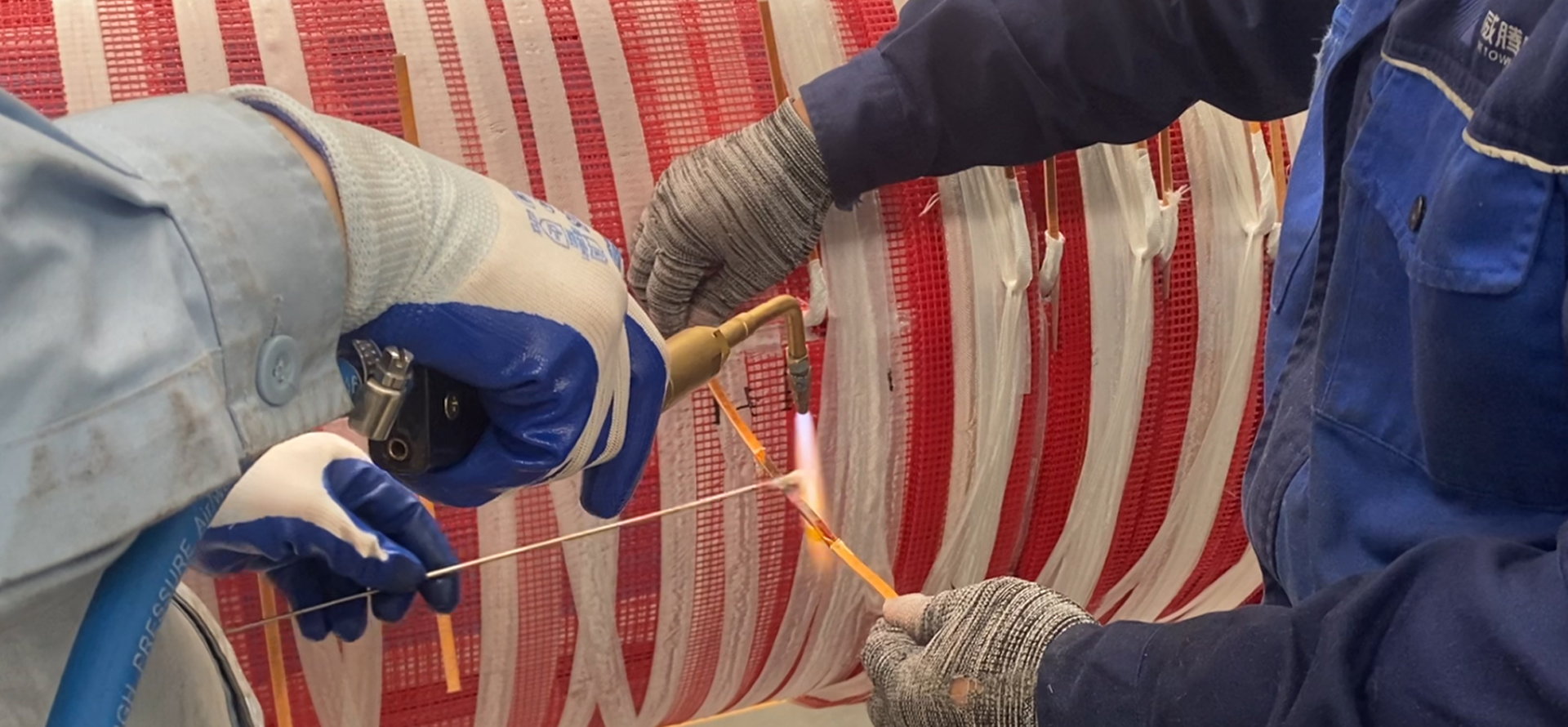 瑞安威腾变压器使用LQJN-H8000型氢氧焊机焊接变压器铜排应用