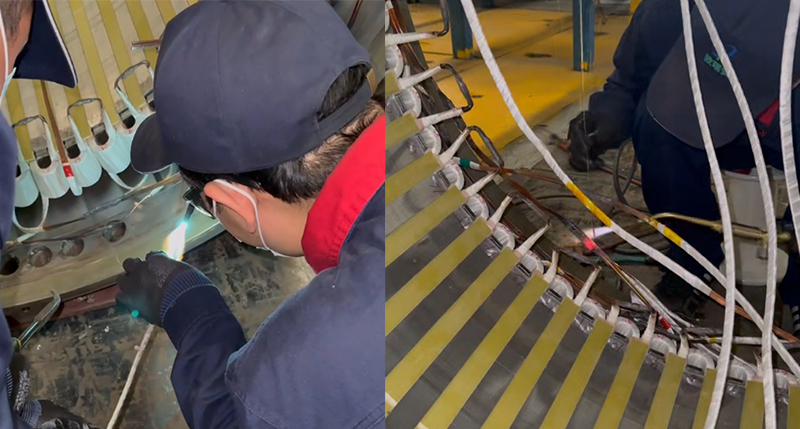 电机引线扁铜线焊接