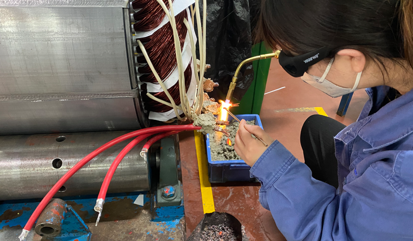 瑞安湘电集团强磁科技引入LQJN-H6000氢氧焊机电机引线焊接